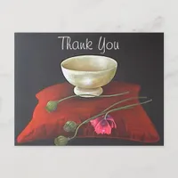 Floral Opium Poppy Thank You Postcard