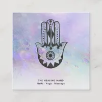 *~* Hamsa Hand of Fatima Craters Moon Yoga Square Business Card