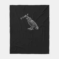 Crow F-Caw-F Funny Vintage Graphic Fleece Blanket