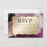 Meal Choice RSVP | Gold Metallic Cassis Texture In Invitation