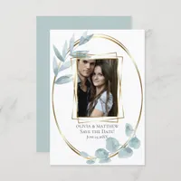 SAVE THE DATE | Dusty Blue Watercolor Eucalyptus Invitation