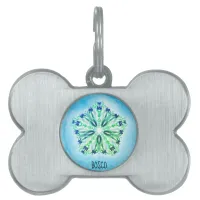 *~* Turquoise, Purple Blue Star Mandala Pet ID Tag