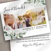 Budget Photo Eucalyptus Wedding Thank You Card