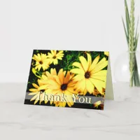 Thank You Yellow Flowers with Raindrops Card