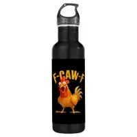 Crow Humor F-Caw-F Gothic Funny Retro Cool Stainless Steel Water Bottle