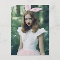 Fashion Expired Film Photo Alice in the Forest  Postcard