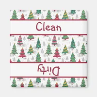 Whimsical Christmas Trees Dishwasher Clean/Dirty Magnet