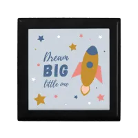 Dream Big Little One Cute Cartoon Space Rocket Gift Box