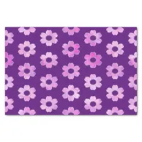 Pretty Purple Flower Pattern Tissue Paper