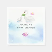 Swan Watercolor Baby Shower Napkins