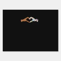 Skeleton Hands Heart Show Clean Graphic Mood Sign