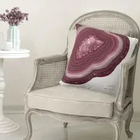 Agate Geode Glitter Wedding Burgundy ID647 Throw Pillow