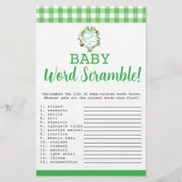 Lucky Baby Word Scramble  baby game card  Flyer