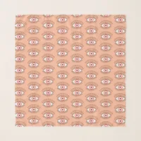 Boho Pink and White Greek Evil Eye Print Scarf
