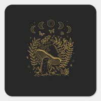 Goblincore Aesthetic Academia Cottagecore Mushroom Square Sticker