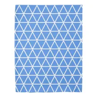 Blue white triagle geometric pattern modern duvet cover