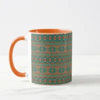 Southwest Teal Copper Colors Geometric Pattern Mug