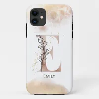 Monogram Initial Modern Letter E Boho Personalized iPhone 11 Case