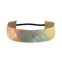 Seventies Orange Abstract Techno Triangles Athletic Headband