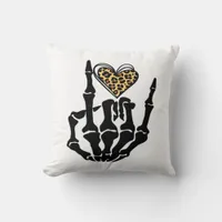 Skeleton Heart Hands Clean Graphic Mood Throw Pillow