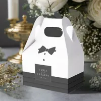 Tailored Black Bow Tie Wedding ID1090 Favor Boxes