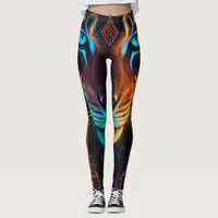 Pharaoh of the Wild: Neon Tiger Ascendant Leggings