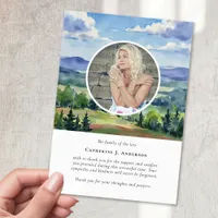 Landscape Sky Memorial Photo Sympathy Funeral Thank You Card