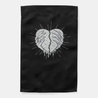 Monochrome Skeleton Hand With Heart Classic Garden Flag