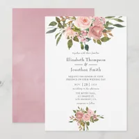 Blush Pink and Rose Gold Wedding Invitation