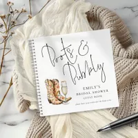 Elegant Boots Bubbly Bridal Shower Guest Book