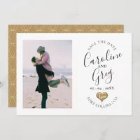 Modern Stylish Love Typography Save the Date Photo