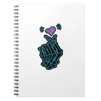 Beautiful Skeleton Hands With A Heart Signal For H Notebook
