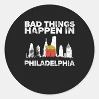 Bad Happen Philadelphia Halloween Spooky Trumpkin Classic Round Sticker