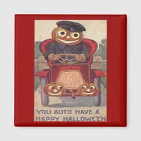 Vintage Auto Jack o' Lantern Halloween Magnet