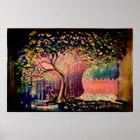 *~* Tree AP81 Modern Artistic  Ethereal Original Poster