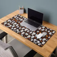 Halloween Ghost and Pumpkins Desk Mat