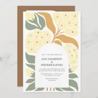 Honey Garden Abstract Floral Modern Spring Wedding Invitation