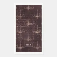 Burgundy and Rose Gold Vintage Calligraphy Paper Guest Towels