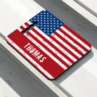 Patriotic Stars Stripes Personalized American Flag Seat Cushion