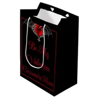 Goth Heart with Bat Wings Personalized Medium Gift Bag