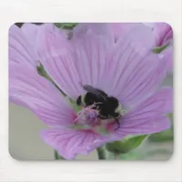 Light Purple Flower With Bee Mouse Pad