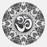 Aum Star Black+White Mandala Sticker