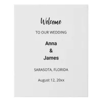 Modern Minimalist Wedding Welcome Faux Canvas Print