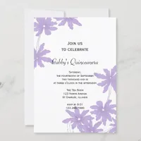 Purple Daisies Quinceanera Party Invitation