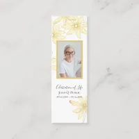 Pale Yellow Daisies Celebration of Life Bookmark Mini Business Card