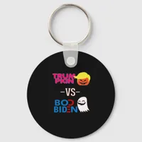 Funny Trumpkin Vs Boo Biden Halloween Design Class Keychain