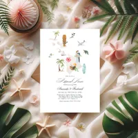 Maui - Hawaii Destination Wedding Rehearsal Dinner Invitation