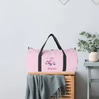 Pink golf cart name duffle bag