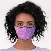 Hot Pink + Purple Ombre Glitter Premium Face Mask