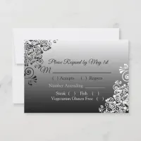 Black and White Gradient Wedding RSVP card